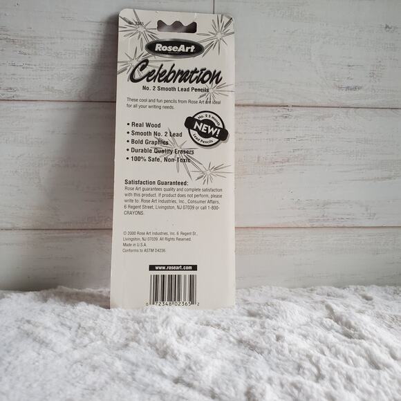 Vintage RoseArt 8 Celebration Pencils with Stickers from 2000 New Sealed - Picture 2 of 4